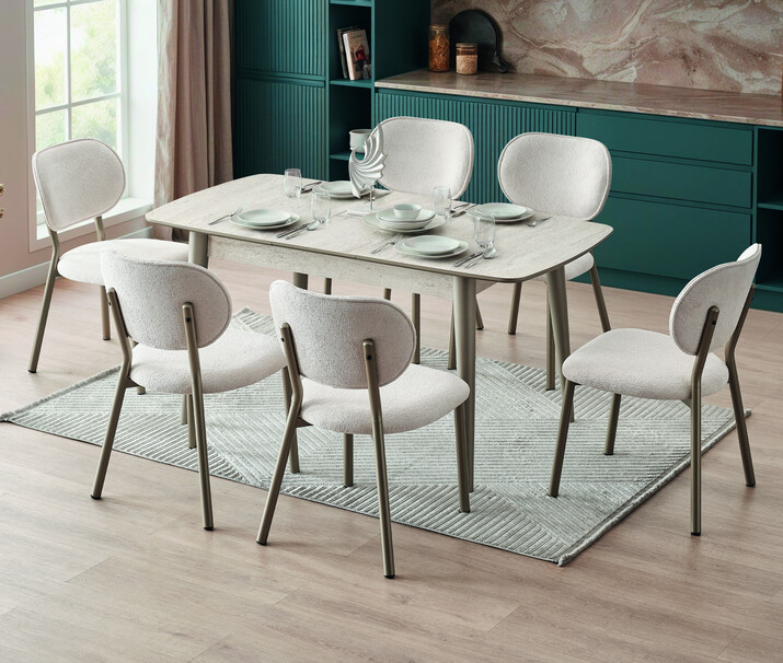 AYHANPARK KODU -48 - BEJ TRAVERTEN MS 430 MASA ES 430 BEJ SANDALYE