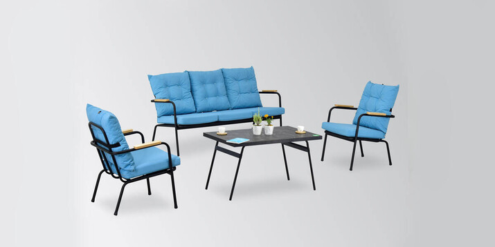 AYHANPARK KODU -10 - Beyman Maxi Mavi Bahçe Balkon Takımı