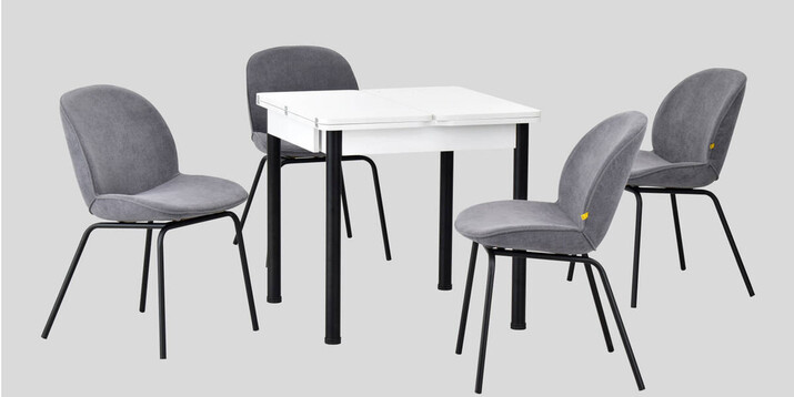 AYHANPARK KODU -10 - Big Gri Sandalye Elmas 08080 Mutfak Masası Takımı