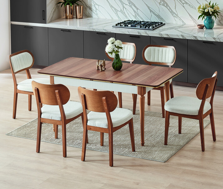 AYHANPARK KODU -48 - CEVİZ MS 220 MASA ES 310 CEVİZ SANDALYE