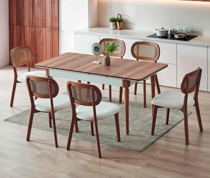 AYHANPARK KODU -48 - CEVİZ MS 220 MASA ES 405 AHŞAP S