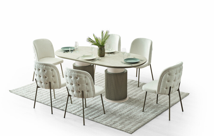 AYHANPARK KODU -48 - TRAVERTEN MS 460 BEJ MASA ES 130